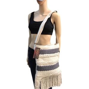 Bohemian Crochet Fringed Cross Body Bag